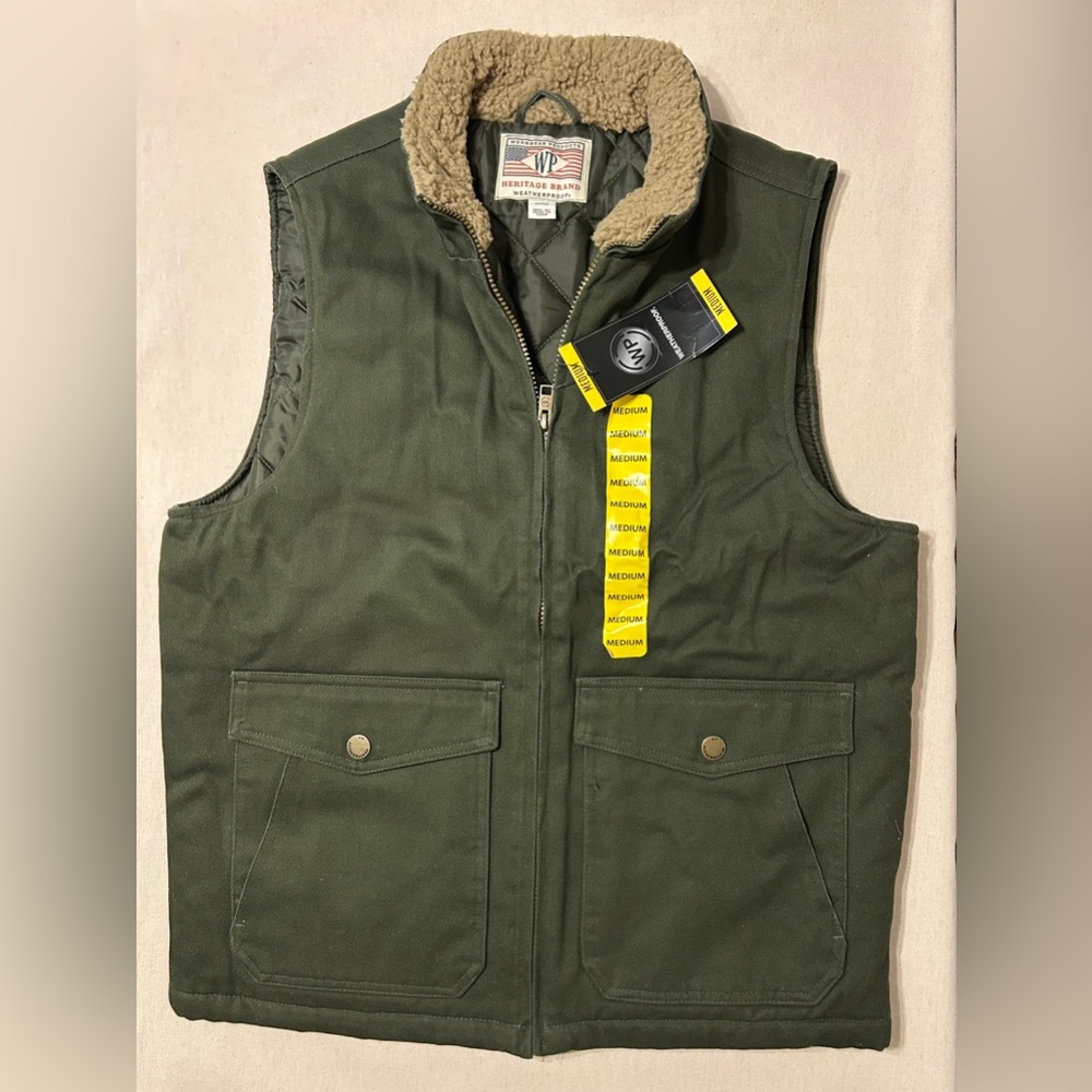 Weatherproof Men's Olive Sherpa-Lined Vest